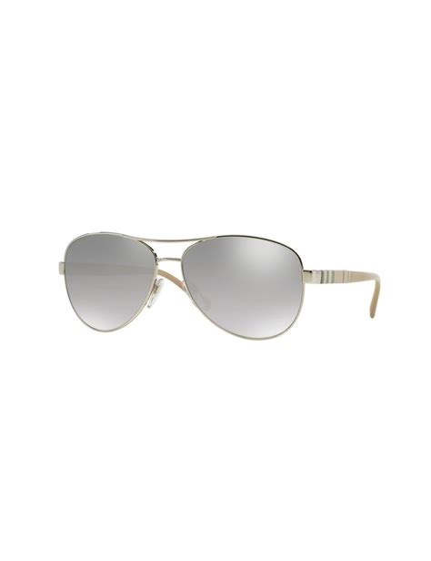 burberry be3080 sunglasses 10056v silver|Burberry Heritage Canvas Check Sunglasses .